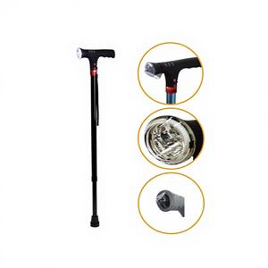 Bastón de Alarma con Mango en T Ajustable, Portátil, con Luz y Punta de Goma - Product Image 1