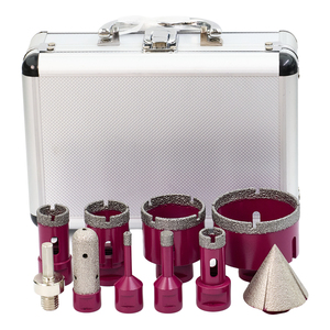 Tốc Độ Cao Thép 10Pcs Brazed Kim Cương Lõi Khoan Bit Thiết Lập Cho Phay Chamfer Trên Đá Granit Đá Cẩm Thạch Masonry Với Máy Mài Góc - Product Image 3