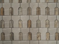 Mosaïque en travertin blanc et gris argenté poli SH STONE, carreaux de pierre naturelle pour la décoration des murs et sols de salles de bain et d'hôtels