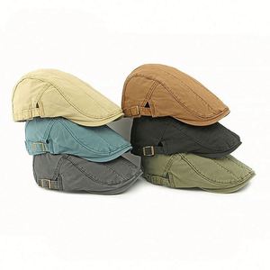 คอลเลคชั่นหมวกวินเทจ Ivy Cap หมวกเบเร่ต์ผู้ชายแบบกลับด้านได้ หมวกบีนนี่ผู้หญิงทรงเรียบง่าย หมวกปีกแบนสำหรับผู้ชาย - Product Image 2