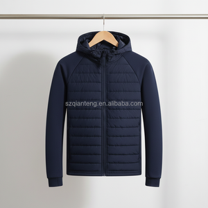 AQTQ <strong>Men</strong> Hybrid Quilted Puffer <strong>Jacket</strong> with Hood <strong>Lightweight</strong> Insulated Warmth Raglan Sleeve Water-Resistant Outdoor Casual Coat - Product Image 3