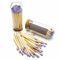 Allumettes en verre de haute qualité assorties à des allumettes en bois naturel pour bougies parfumées, cheminée, usage domestique