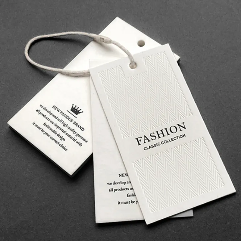 Fabrik Custom gedruckt eigenen Logo Design Schmuck Weiß Matt benutzer definierte Kleidung PVC Vintage Papier Leder Hangtags hängen Tag Etikett