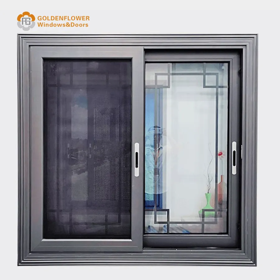 American Standard Hurricane Impact Aluminum Alloy Energy Saving Sliding Windows Double Glass Aluminum Alloy Sliding Doors