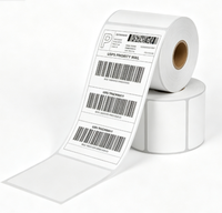 Étiquette adhésive personnalisée en rouleau, taille sur mesure, autocollant thermique à code-barres pour usage industriel et inventaire