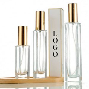 Factory Direct Wholesale Square Flat Shape <b>Sample</b> <b>Perfume</b> <b>Bottle</b> 30ml Clear Frosted Spray Refillable Empty Split <b>Bottles</b> Low MOQ - Product Image 2