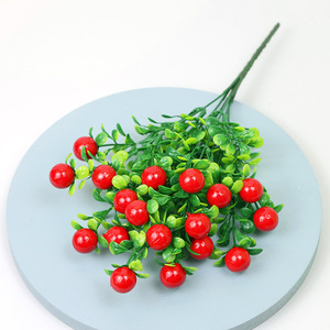 Branche de bon augure Fortune Fruit Fleur de Noë<span class=keywords><strong>l</strong></span> Houx Richesse-Attirer <span class=keywords><strong>l</strong></span>'<span class=keywords><strong>herbe</strong></span> en plastique artificielle Plante artificielle de bon augure - Product Image 6