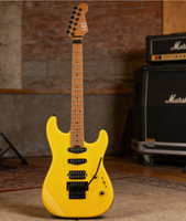 Guitarra Eléctrica Profesional de Heavy Metal SBS SS300 con Trémolo Floyd Rose, Cuerpo de Aliso Sólido, Mástil de Arce Tostado y Acero de Alto Rendimiento