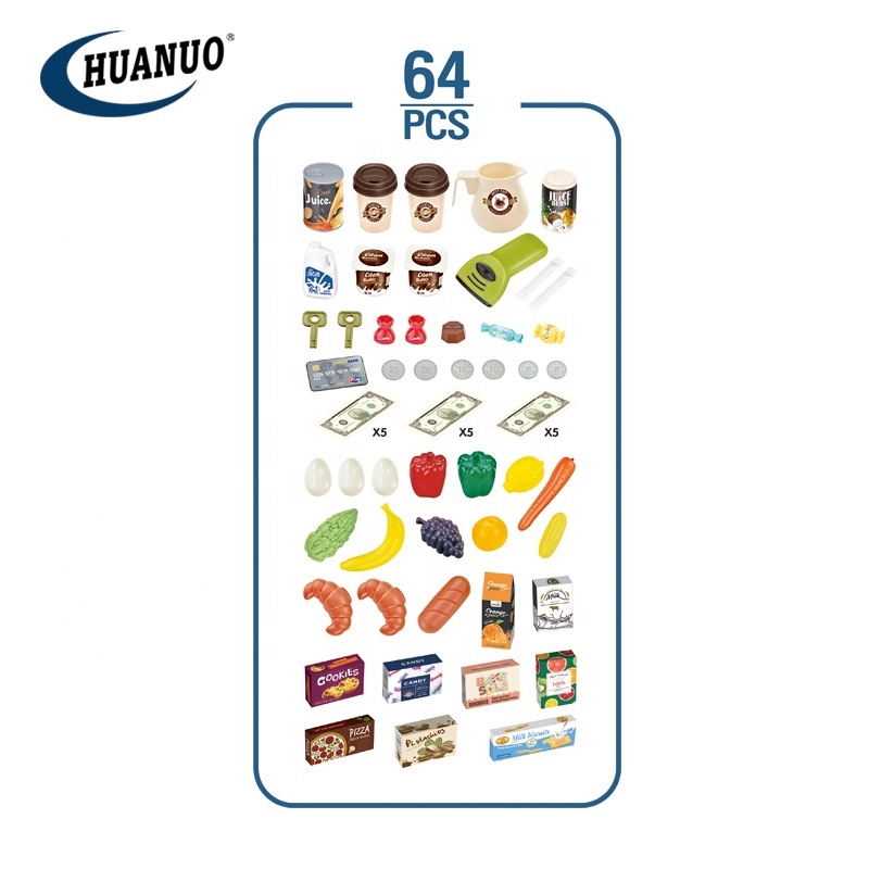 Registratore Di Cassa Giocattolo Per Bambini Con Cibo Finto E Accessori - Set Negozio - Foto 2
