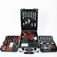 Ensemble d'outils de réparation automobile en acier au carbone de 187 pièces, coffret rigide OEM, kit de clés à douilles pour l'entretien mécanique à domicile