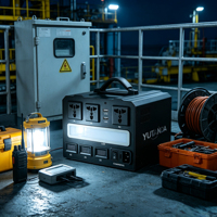 YUTANDA 3600W LiFePO4 Generator Tenaga Surya Portabel UPS Gelombang Sinus Murni MPPT Power Station Kontrol Aplikasi Pintar Colokan AU/US/EU untuk Rumah