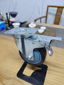 Rueda industrial de PU gris con soporte cincado, de 3, 4 y 5 pulgadas, para reemplazo de ruedas de carros universales y carretillas, precio económico. - Product Image 3