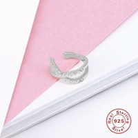 Pendientes de plata de ley S925 con Clip, Micro pavé colorido de circón, Pendientes de puño sin perforar, joyería coreana