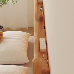 Nordic Solid Wood Bed 1.8m 1.5m Modern Minimalist Ash Wood Platform Bed Bedroom Furniture - Product Image 2