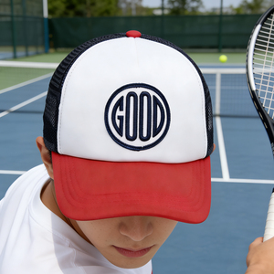 Casquette de camionneur en maille brodée GOOD – Casquette légère, respirante et réglable avec fermeture snapback pour les sports de plein air - Product Image 5