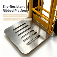 Chariot de transport pliable multi-usages robuste pour pousser et tirer des marchandises, avec une construction en acier robuste