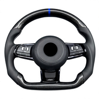 Volant en cuir et fibre de carbone fait main, 100 % compatible avec V/W Golf 7 GTI MK7 2015-2021, couleur de surpiqûre personnalisée