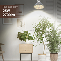 Lumière de croissance en aluminium à spectre complet E27 pour la culture hydroponique 25W UV LED Plant Light avec support Bloom CRI85 IP33