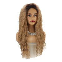 Perruques synthétiques de qualité supérieure, blond clair ombré blanc, cheveux longs bouclés, petites boucles volumineuses et moelleuses, pour femmes, qualité premium