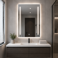Miroir de maquillage intelligent avec éclairage LED, écran tactile, luminosité réglable, trois couleurs d'éclairage pour salle de bain