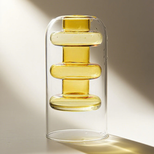 Nordic Retro Minimalist <b>Small</b> Caliber Crystal Glass <b>Vase</b> for Wedding Dried Flowers Water Cultivation - Product Image 3