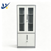 Armoire de classement métallique à double porte verrouillable, en acier, pour bureau, avec étagères pour documents