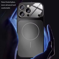 Étui magnétique en verre mat pour iPhone 17 Pro Max 16 15 14 13 17 Air avec chargement sans fil et protection de l'objectif