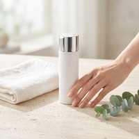 Bouteille en plastique HDPE écologique vide de 100 ml, cylindre de calibre 24, avec bouchon à presser, réutilisable pour lotion visage et corps