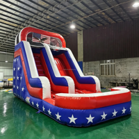Toboggan aquatique gonflable double piste pour extérieur, en PVC robuste, idéal pour les fêtes estivales et la location en parc d'attractions