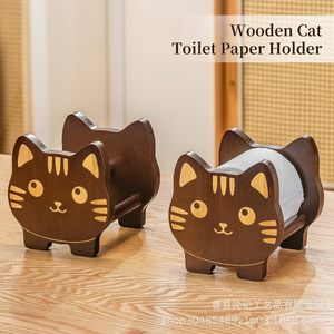 Panda Shape Solid Wood Toilet <b>Paper</b> Holder Tabletop No Drilling Required Bathroom <b>Kitchen</b> Living Room Bedroom Use - Product Image 4