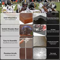 Vitrine moderne pour casque de football, taille réelle, en acrylique, personnalisable, pour casque de baseball ou de moto, protection UV, souvenirs