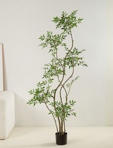 Planta Artificial Alta con Maceta para Decoración del Hogar, Planta Artificial Grande, Bambú Artificial, Decoración de Jardín y Exteriores - Product Image 6