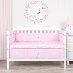 <span class=keywords><strong>Coprimaterasso</strong></span> Stampato con Cigno Rosa, Lenzuolo per Culla e Mini <span class=keywords><strong>Lettino</strong></span>, 100% Cotone Biologico, Biancheria da Letto per Neonati - Product Image 3