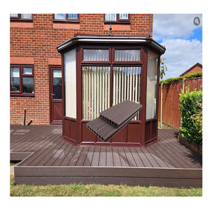 Hiện đại ngoài trời vuông WPC <span class=keywords><strong>decking</strong></span> không thấm nước tếch ipe gỗ <span class=keywords><strong>composite</strong></span> tầng bấm vào cài đặt chải kỹ thuật cho vườn - Product Image 3