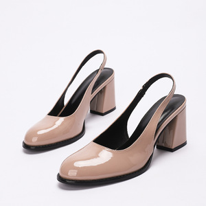 Nuevos <span class=keywords><strong>Zapatos</strong></span> de Trabajo Cómodos de Tacón Cuadrado para <span class=keywords><strong>Mujer</strong></span>, de <span class=keywords><strong>Charol</strong></span>, con Punta Redonda, Cierre Deslizante y Estilo Slingback, Ideales para Verano y Otoño - Product Image 4