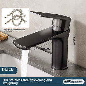 Robinet de lavabo de salle de bain en acier inoxydable en gros <span class=keywords><strong>et</strong></span> robinet de lavabo en acier inoxydable gris anthracite anti-rayures - Product Image 3