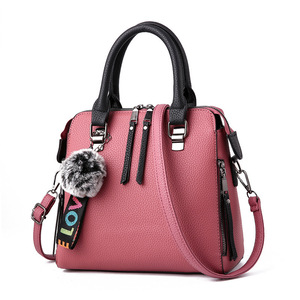 Women Large Capacity Solid Color PU Leather Shoulder Zipper Messenger Bags Vintage <b>Top</b>-handle Bag - Product Image 6