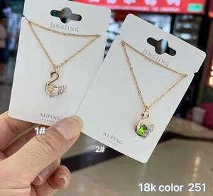 Xuping <span class=keywords><strong>jingjing</strong></span> mode or Rose couleur cristal autrichien couleur papillon pendentif colliers en gros bijoux de mode pour les femmes - Product Image 4