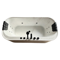Baignoire autoportante moderne en acrylique personnalisable avec fonction cascade massante à 10 jets, robinet inclus, design européen moderne