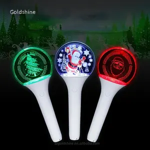Led Acrylic Round Custom 3D Logo Luminous Cane Concert Cheering Pen Light Event Luminous LED Glow Stick For Events
