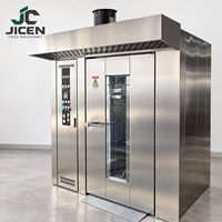 Four rotatif industriel robuste à 16/32 plateaux pour boulangerie, électrique, en acier inoxydable, contrôle numérique, grande capacité