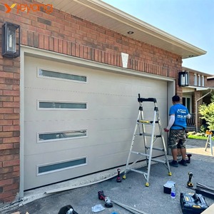 <span class=keywords><strong>Porta</strong></span> da <span class=keywords><strong>Garage</strong></span> Sezionale Automatica JY Moderna in Acciaio con Pannello Sandwich Isolato in Schiuma di Alluminio Antivento a Vista Completa - Product Image 6