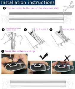 2 bandes de caoutchouc pour barres transversales de <span class=keywords><strong>toit</strong></span> de <span class=keywords><strong>voiture</strong></span>, 53 pieds, accès rapide, bandes d'étanchéité pour fentes en T, isolation phonique, compatibles avec les bords de pare-brise - Product Image 6