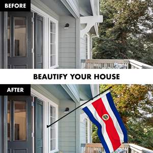 Drapeau du Costa Rica 3x5 pieds avec mât rotatif anti-emmêlement de 6 pieds, œillets en laiton noir, imprimé, en tissu 150D, pour affichage extérieur - Product Image 4