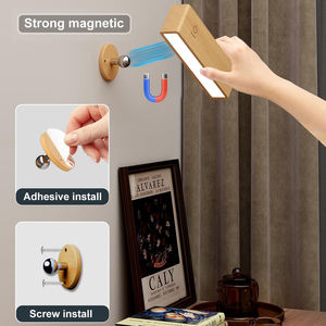 Appliques murales <span class=keywords><strong>LED</strong></span> à piles en bois massif 3000K, lampes murales rechargeables à intensité variable, lampes de chevet à <span class=keywords><strong>coller</strong></span> au mur - Product Image 2