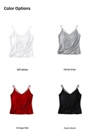 Débardeur Camisole Sans Coutures en Gros avec Coussinets de Soutien-Gorge Intégrés pour Femme, Col en V, Sans Manches, Couleur Unie, Longueur Longue, Gilet d'Été