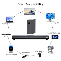 Barre de son stéréo 40W 2.1 canaux, système home cinéma 3D surround pour TV, barre de son TV avec caisson de basses sans fil