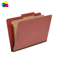 50 unidades/caja, Hecho en China, Carpetas de Archivo Rojas Lehui Tamaño Carta/Legal, 3 Separadores, Partición Kraft, Expansión de 2 Pulgadas