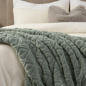 Sang Trọng Siêu Mềm Ấm Dày Đôi Lớp <span class=keywords><strong>Jacquard</strong></span> Nữ Hoàng Vua Kích Thước Chăn Cho Món Quà Cưới - Product Image 2