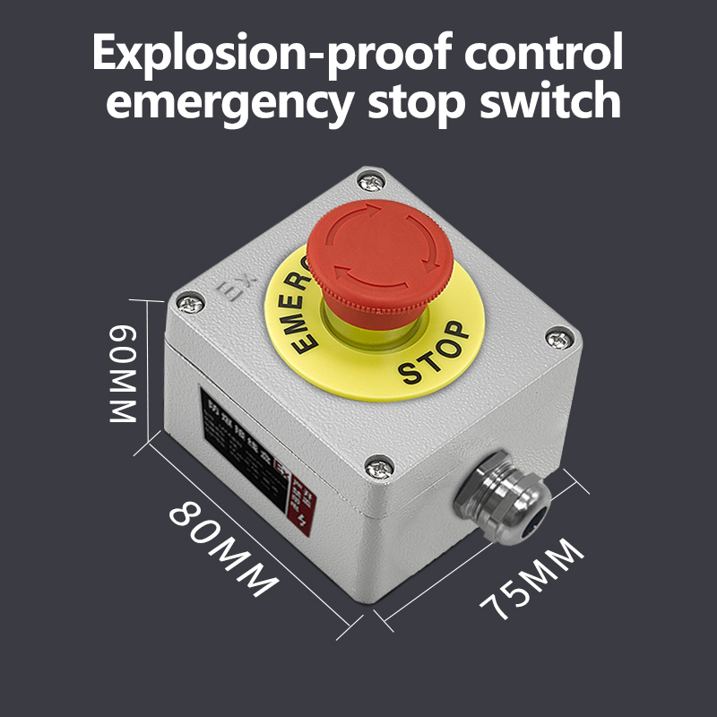 Explosion-proof emergency stop switch (with warning sign)